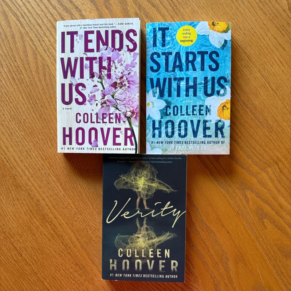 Colleen Hoover Book Set - It Ends With Us, It Starts With Us, Verity